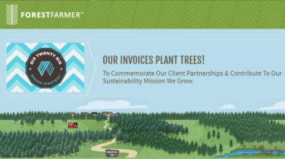 Our invoices plant trees graphic